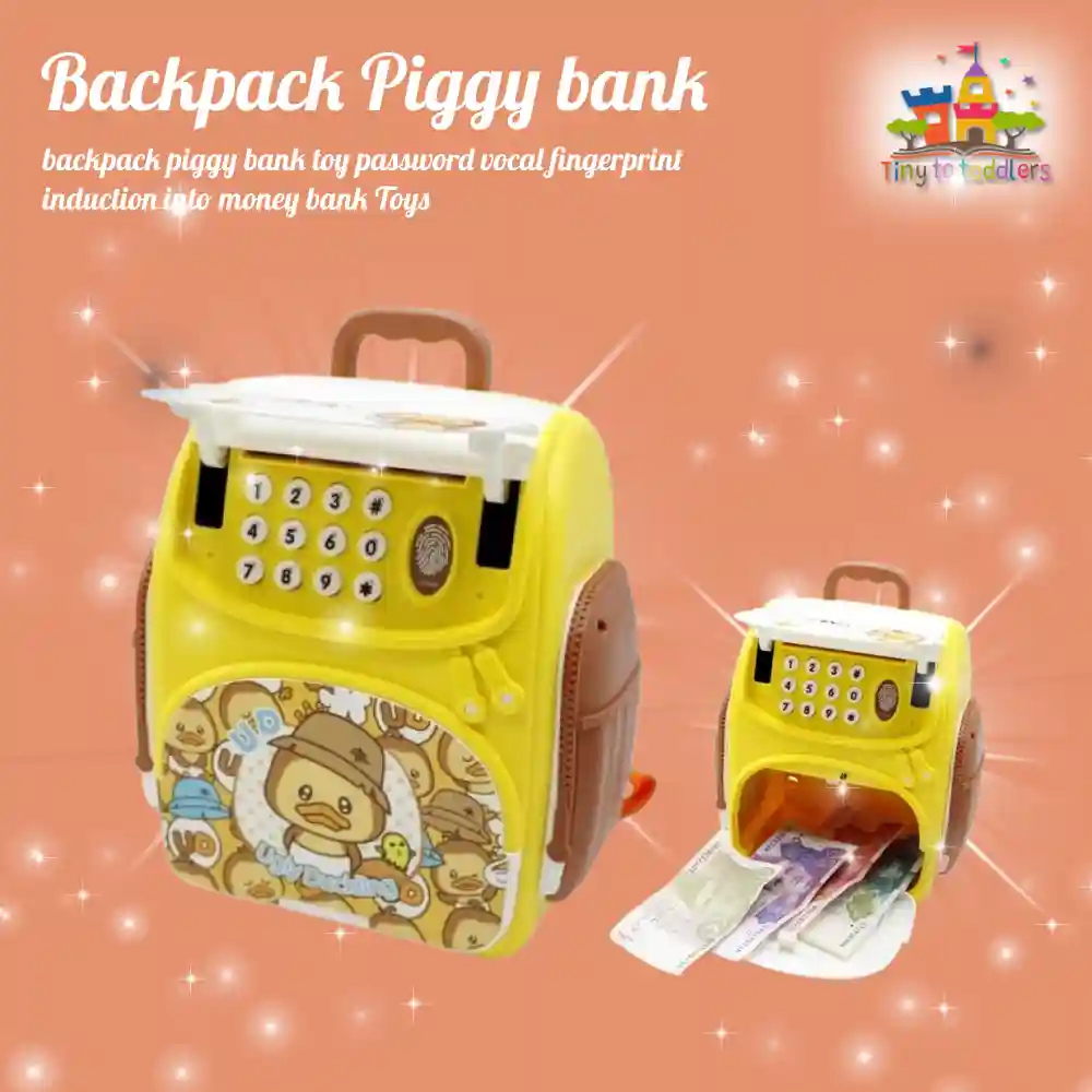 Backpack piggy bank toy password vocal fingerprint induction into money bank
