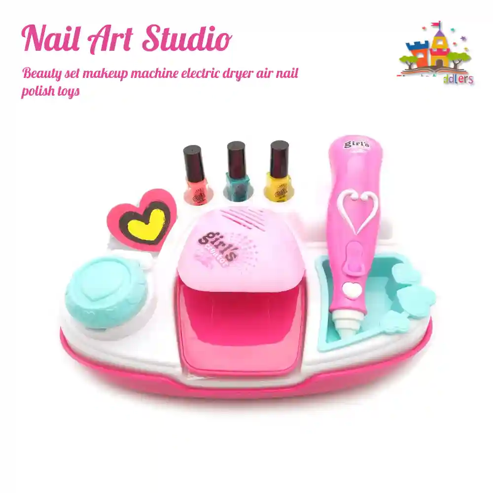 Pretend play girls toy beauty set makeup machine electric dryer air nail polish toys